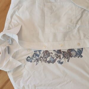 Vintage Warner Bros. Looney Tunes Classic Mens Button-down Cartoon Embroidery